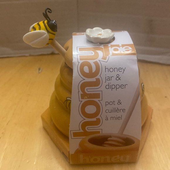Joie Dining Nwt Covered Honey Jar With Bee Dipper Poshmark
